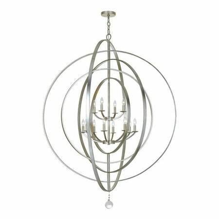 CRYSTORAMA Antique Silver Luna 12 Light 60in. Wide Wrought Iron 2 Tier Chandelier 590-SA